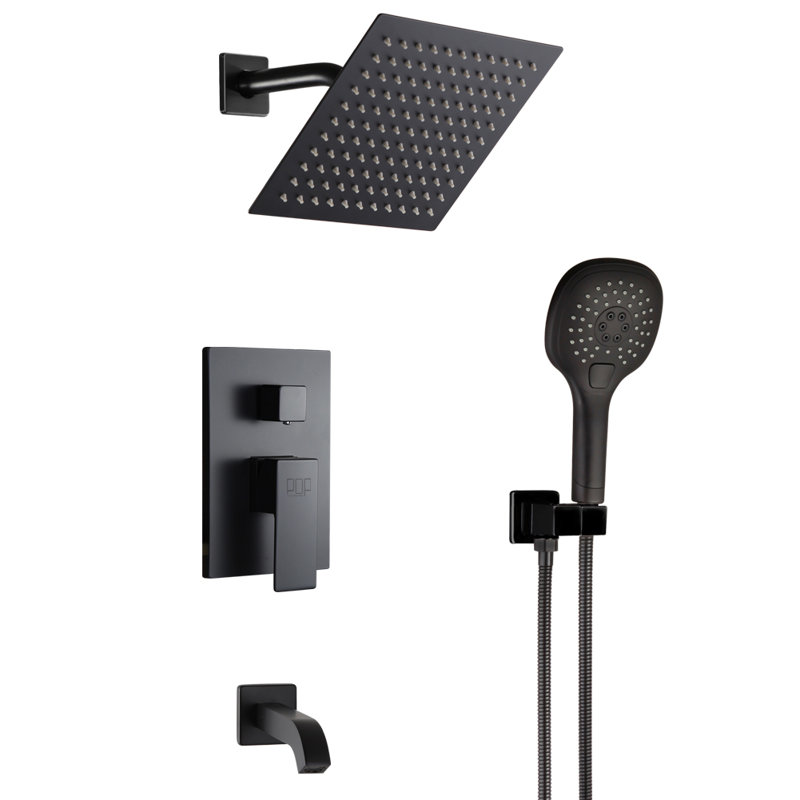 POP Sanitaryware Matte Black Shower System Bathroom Rainfall Shower